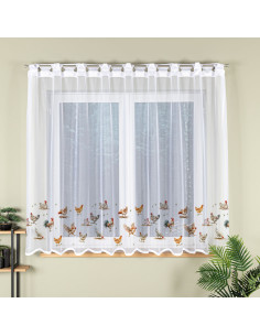 KURY Firanka żakardowa gotowa na prosto, szerokość 300 x wysokość 170cm, kolor 001 biały P00298