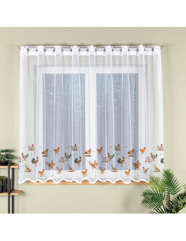 KURY Firanka żakardowa gotowa na prosto, szerokość 300 x wysokość 170cm, kolor 001 biały P00298