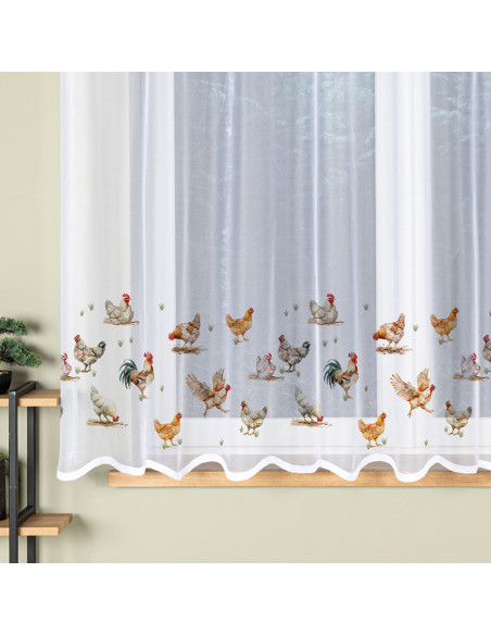 KURY Firanka żakardowa gotowa na prosto, szerokość 300 x wysokość 170cm, kolor 001 biały P00298