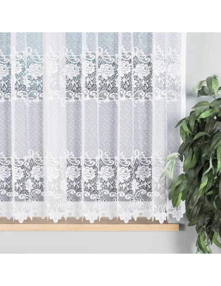 DEMETRIA Firanka żakardowa gotowa na prosto, szerokość 300 x wysokość 160cm, kolor 001 biały 017480