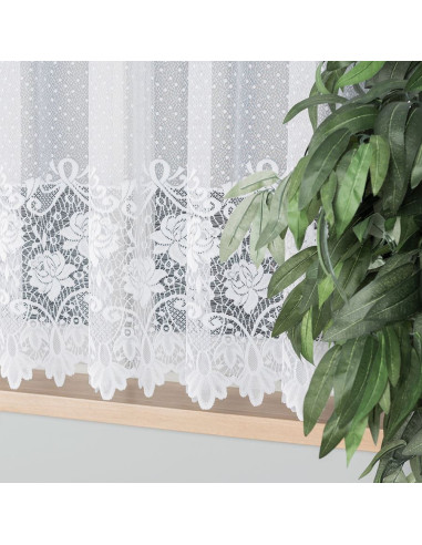DEMETRIA Firanka żakardowa gotowa na prosto, szerokość 300 x wysokość 160cm, kolor 001 biały 017480
