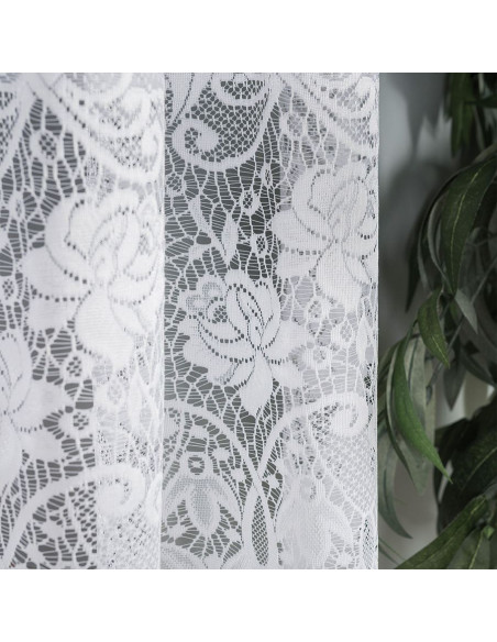 DEMETRIA Firanka żakardowa gotowa na prosto, szerokość 300 x wysokość 160cm, kolor 001 biały 017480