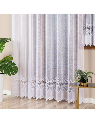 MODESTA Firanka żakardowa gotowa, szerokość 300 x wysokość 250cm, kolor 001 biały 017173