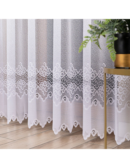 MODESTA Firanka żakardowa gotowa, szerokość 300 x wysokość 250cm, kolor 001 biały 017173