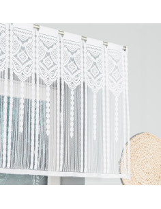 INARA Zazdrostka makramowa żakardowa gotowa, szerokość 180 x wysokość 75cm, kolor 001 biały 001470 2