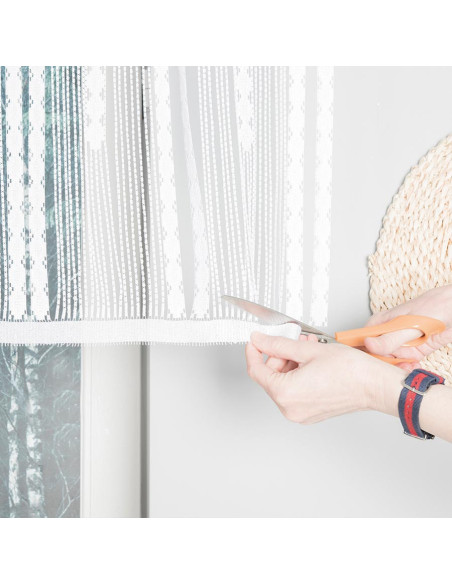 INARA Zazdrostka makramowa żakardowa gotowa, szerokość 180 x wysokość 75cm, kolor 001 biały 001470