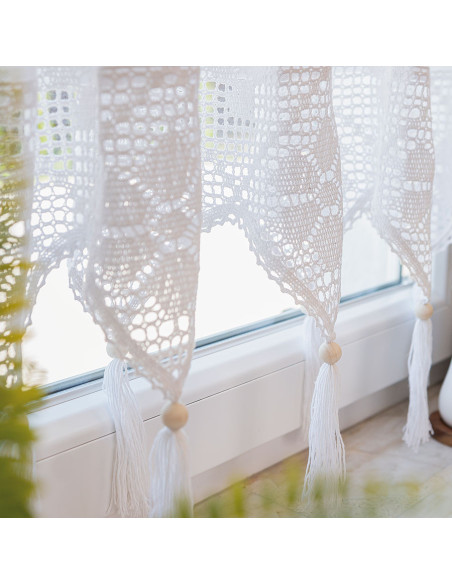 RACHELA Zazdrostka gotowa z ażurem, szerokość 100 x wysokość 75cm, kolor 001 biały 912432