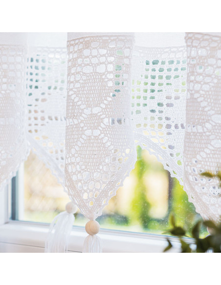 RACHELA Zazdrostka gotowa z ażurem, szerokość 100 x wysokość 75cm, kolor 001 biały 912432
