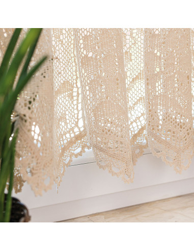 INESS Zazdrostka gotowa ażurowa, szerokość 150 x wysokość 60cm, kolor 012 kremowy 913501