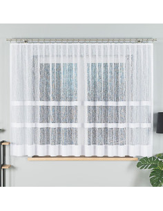 WIKTORIA Firanka żakardowa gotowa na prosto, szerokość 410 x wysokość 160cm, kolor 001 biały 018352