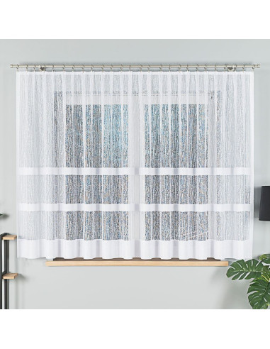 WIKTORIA Firanka żakardowa gotowa na prosto, szerokość 410 x wysokość 160cm, kolor 001 biały 018352