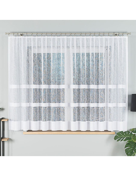 WIKTORIA Firanka żakardowa gotowa na prosto, szerokość 410 x wysokość 160cm, kolor 001 biały 018352