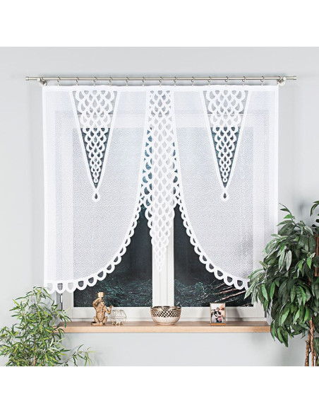 ERYKA Panel żakardowy gotowy, szerokość 160 x wysokość 140cm, kolor 001 biały 019371