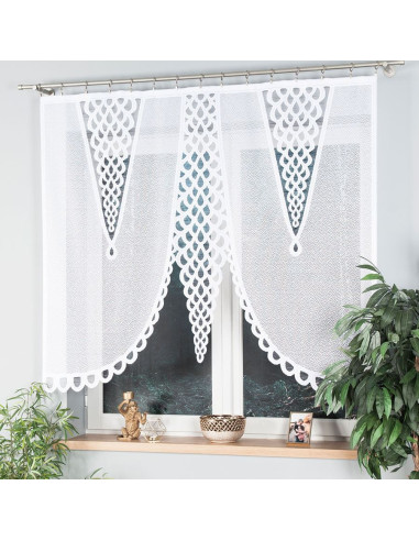 ERYKA Panel żakardowy gotowy, szerokość 160 x wysokość 140cm, kolor 001 biały 019371