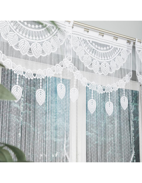 RANI Makrama żakardowa gotowa, szerokość 60 x wysokość 140cm, kolor 001 biały 001474