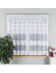 OKSANA Firanka żakardowa gotowa, szerokość 300 x wysokość 160cm, kolor 001 biały 049360