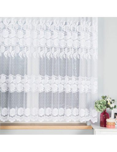 OKSANA Firanka żakardowa gotowa, szerokość 300 x wysokość 160cm, kolor 001 biały 049360