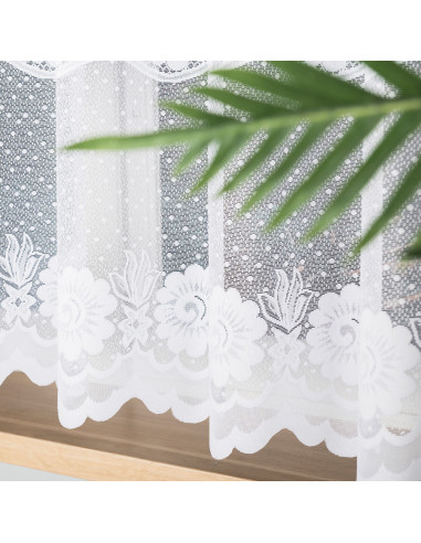 OKSANA Firanka żakardowa gotowa, szerokość 300 x wysokość 160cm, kolor 001 biały 049360