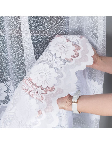 OKSANA Firanka żakardowa gotowa, szerokość 300 x wysokość 160cm, kolor 001 biały 049360