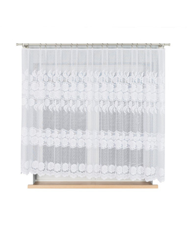OKSANA Firanka żakardowa gotowa, szerokość 300 x wysokość 160cm, kolor 001 biały 049360