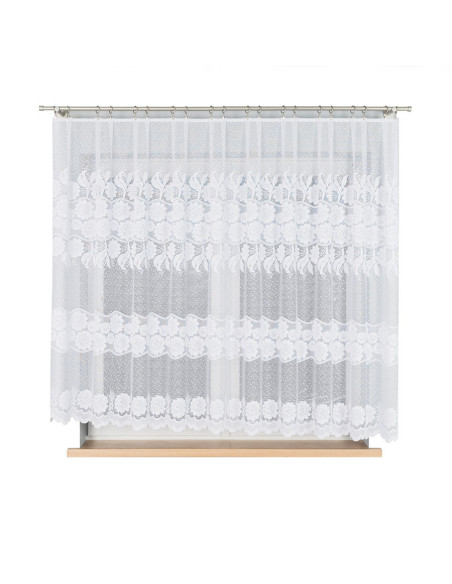 OKSANA Firanka żakardowa gotowa, szerokość 300 x wysokość 160cm, kolor 001 biały 049360