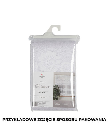 OKSANA Firanka żakardowa gotowa, szerokość 300 x wysokość 160cm, kolor 001 biały 049360