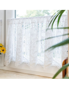 INESS Zazdrostka gotowa ażurowa, szerokość 150 x wysokość 40cm, kolor 001 biały 913501