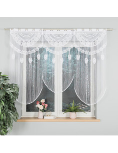 RANI Makrama żakardowa gotowa, szerokość 60 x wysokość 120cm, kolor 001 biały 001474