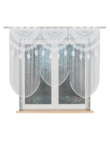 RANI Makrama żakardowa gotowa, szerokość 60 x wysokość 120cm, kolor 001 biały 001474