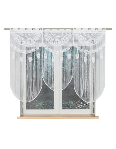 RANI Makrama żakardowa gotowa, szerokość 60 x wysokość 120cm, kolor 001 biały 001474