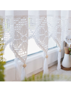 RACHELA Zazdrostka gotowa z ażurem, szerokość 150 x wysokość 45cm, kolor 001 biały 912432 2