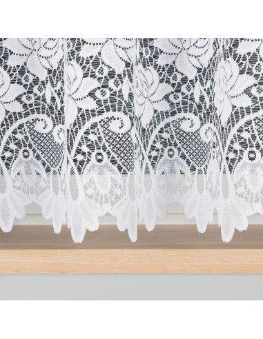 DEMETRIA Firanka żakardowa gotowa na prosto, szerokość 400 x wysokość 160cm, kolor 001 biały 017480