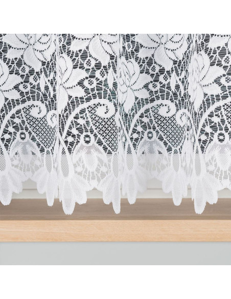 DEMETRIA Firanka żakardowa gotowa na prosto, szerokość 400 x wysokość 160cm, kolor 001 biały 017480