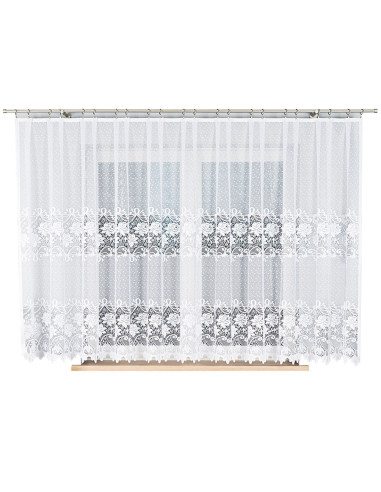 DEMETRIA Firanka żakardowa gotowa na prosto, szerokość 400 x wysokość 160cm, kolor 001 biały 017480