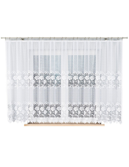 DEMETRIA Firanka żakardowa gotowa na prosto, szerokość 400 x wysokość 160cm, kolor 001 biały 017480