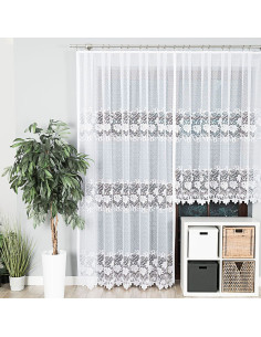 DEMETRIA Firanka żakardowa gotowa na prosto, szerokość 200 x wysokość 250cm, kolor 001 biały 017480