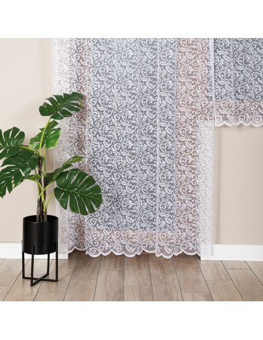 KATARZYNA Firanka żakardowa gotowa, szerokość 140cm wysokość 230cm, kolor 001 biały 022701