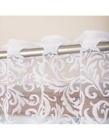 KATARZYNA Firanka żakardowa gotowa, szerokość 140cm wysokość 230cm, kolor 001 biały 022701