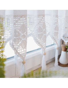 RACHELA Zazdrostka gotowa z ażurem, szerokość 200 x wysokość 75cm, kolor 001 biały 912432 2