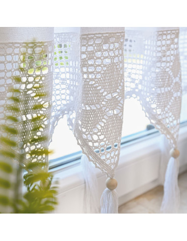 RACHELA Zazdrostka gotowa z ażurem, szerokość 200 x wysokość 75cm, kolor 001 biały 912432