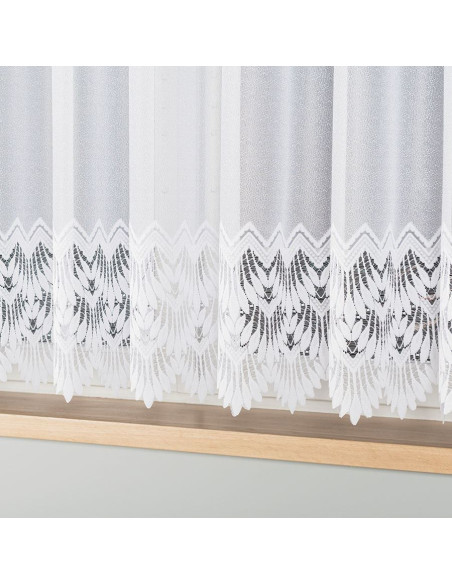 FELICJA Firanka żakardowa gotowa ze wzorem na samym dole na prosto, szerokość 400 x wysokość 160cm, kolor 001 biały 018989