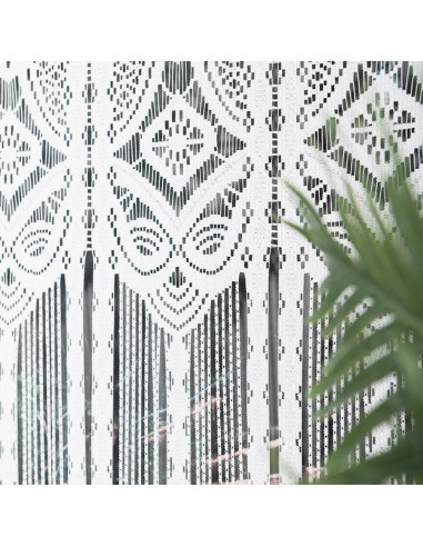 INARA Zazdrostka makramowa żakardowa gotowa, szerokość 60 x wysokość 50cm, kolor 001 biały 001470