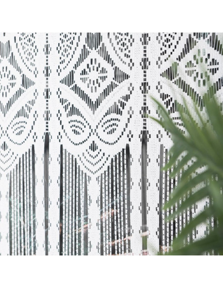 INARA Zazdrostka makramowa żakardowa gotowa, szerokość 60 x wysokość 50cm, kolor 001 biały 001470