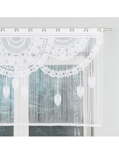 MAHIKA Makrama żakardowa gotowa, szerokość 160 x wysokość 90cm, kolor 001 biały 001475