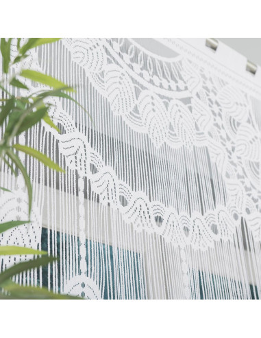 MAHIKA Makrama żakardowa gotowa, szerokość 160 x wysokość 90cm, kolor 001 biały 001475