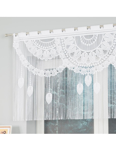 MAHIKA Makrama żakardowa gotowa, szerokość 160 x wysokość 90cm, kolor 001 biały 001475