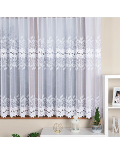 BASTIA Firanka żakardowa gotowa na prosto, szerokość 400 x wysokość 160cm,  kolor 001 biały 648107