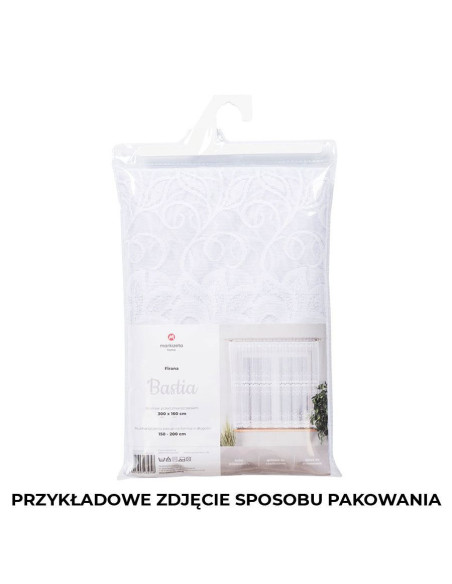 BASTIA Firanka żakardowa gotowa na prosto, szerokość 400 x wysokość 160cm,  kolor 001 biały 648107