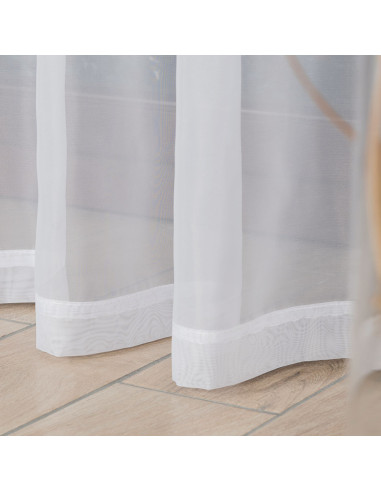 WOAL Firana gotowa na taśmie, szerokość 140 x wysokość 250cm, kolor 001 biały FG0001