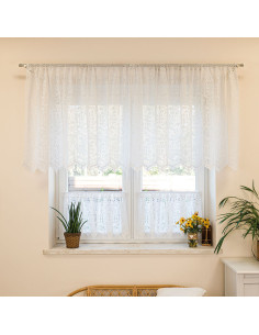 INESS Zazdrostka gotowa ażurowa, szerokość 150 x wysokość 90cm, kolor 001 biały 913501